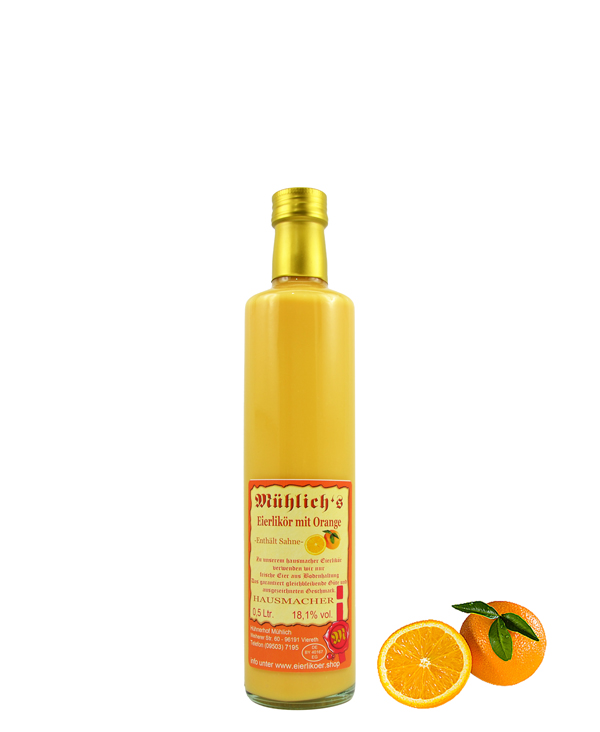 Eierlikör mit Orange 0.5 Liter Eierlikör mit Orange