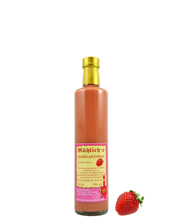 Eierlikör mit Erdbeere 0.5 Liter Eierlikör mit Erdbeere