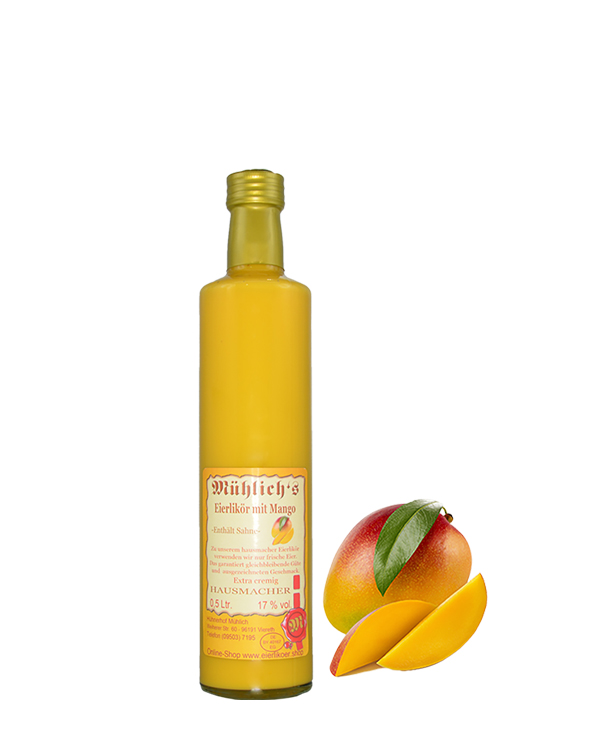 Eierlikör mit Mango 0.5 Liter Eierlikör mit Mango